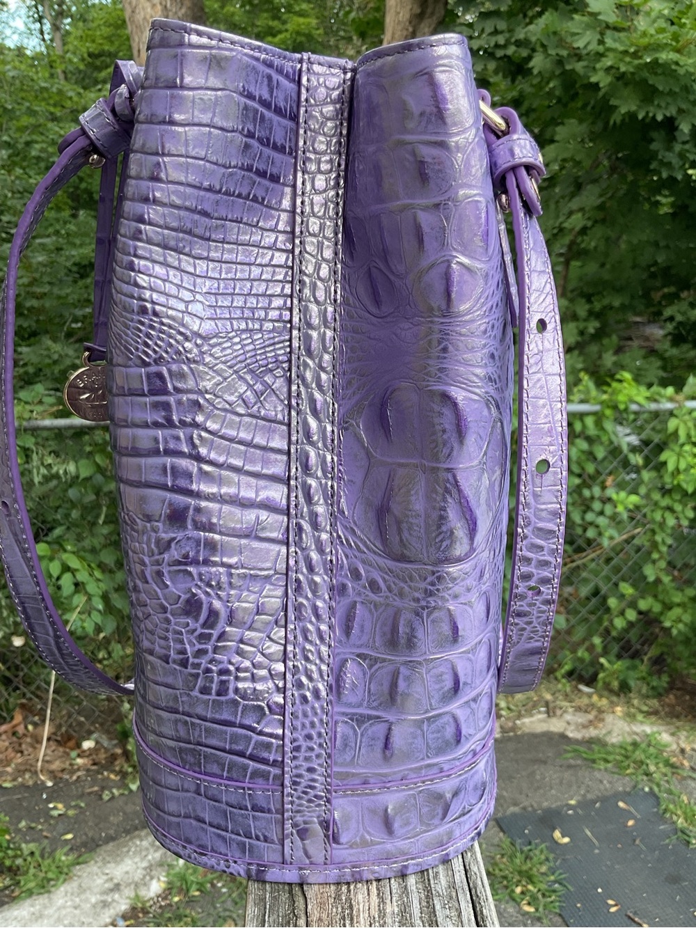 Brahmin Fiora SAMPLE Sheer Lavender Genuine Leather Shoulder Bag NWT - Picture 9 of 17